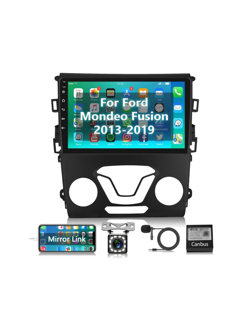 SHEZA STAR - Android Car Stereo for Ford Fusion Mondeo 2013 To 2019 1GB RAM 32GB ROM Mirror-Link Wi-Fi BT, Radio GPS Navigation, 9 Inch IPS Touch Screen with Backup Camera Included - Image 1