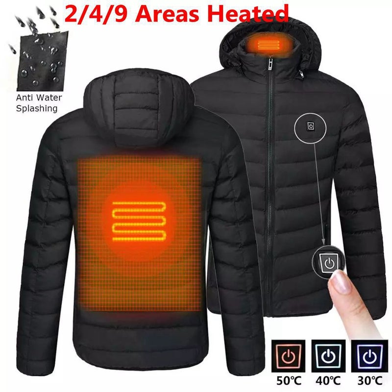 2/4/9 Heating Clothing Winter Smart Heating Cotton-Padded Jacket Usb Charging Heating Cotton-Padded Jacket Men'S Coat Spot - Image 1