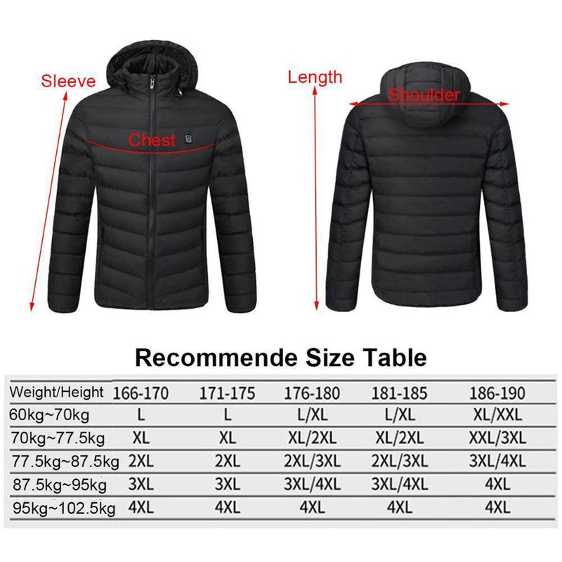 2/4/9 Heating Clothing Winter Smart Heating Cotton-Padded Jacket Usb Charging Heating Cotton-Padded Jacket Men'S Coat Spot - Image 4