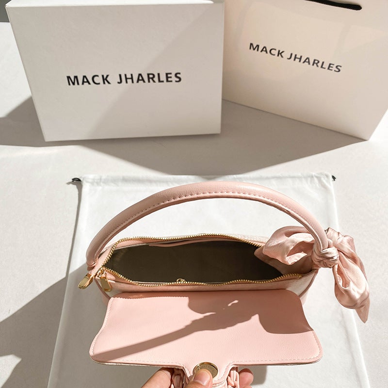 A Generation Of Pink High-End Embroidery Baguette Bag 2024 Niche Fashion Commuter Underarm Bag - Image 4