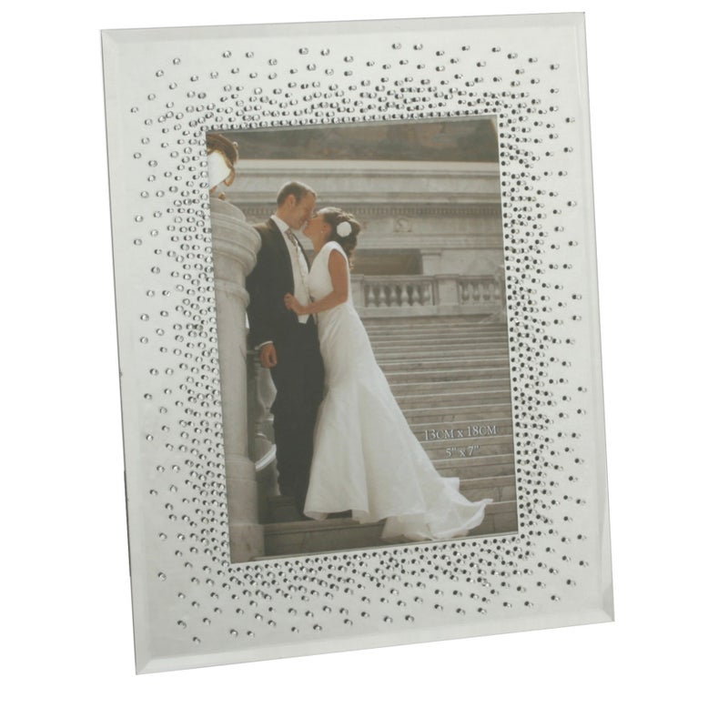 Oaktree Gifts Starburst Diamante Wedding Mirror Frame 5 x 7