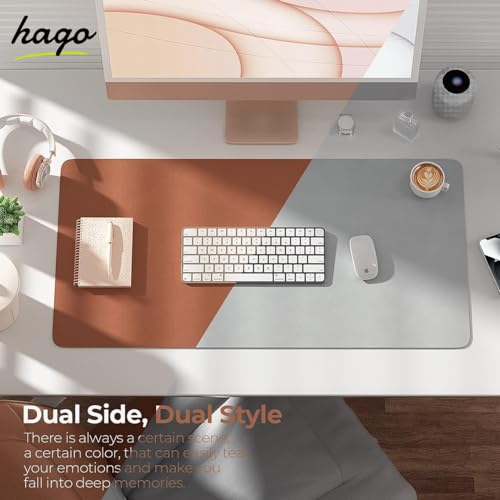 HAGO Premium PU Leather Desk Mat for Office & Home | Reversible Dual-Side Desk Pad (Brown & Grey) | Waterproof Anti-Slip Table Mat – 35×60 CM - Image 4