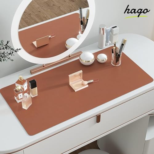 HAGO Premium PU Leather Desk Mat for Office & Home | Reversible Dual-Side Desk Pad (Brown & Grey) | Waterproof Anti-Slip Table Mat – 35×60 CM - Image 5
