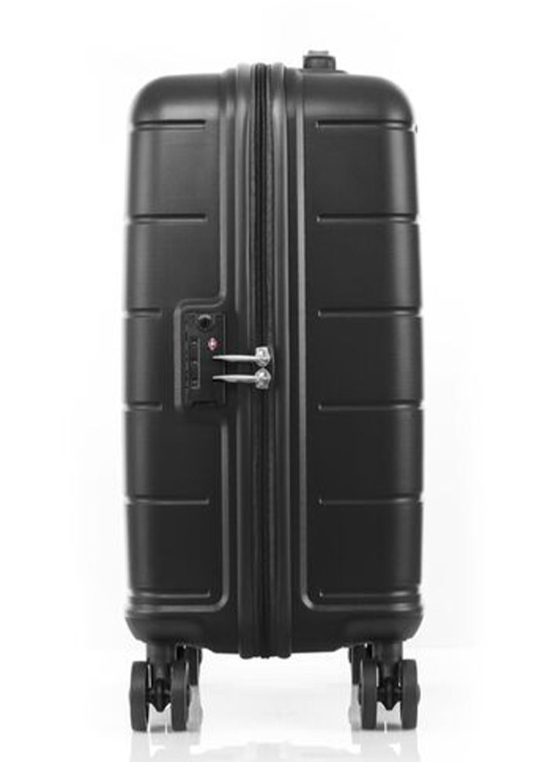 AMERICAN TOURISTER hundo suitcase, 2pc set (55 + 81 cm), 4 spinner wheels, hard top, polypropylene, black|spacious interior|duosaf™ security zipper|tsa combination lock - 3 years international warranty - Image 4