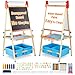 FUNLIO AntiWarping Kids Art Easel 3 Height Adjustable for Kids Aged 28 AllinOne Toddler Easel with Paper Roll Erasable Frame Standing Easel with Magnetic ChalkboardWhiteboard Blue - Image 3