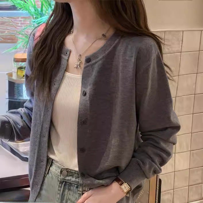 2024 سترة كروشيه نسائية فضفاضة خريفية سوداء - Image 2