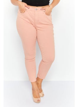 Women Skinny Fit Straight Leg Jeans, Peach