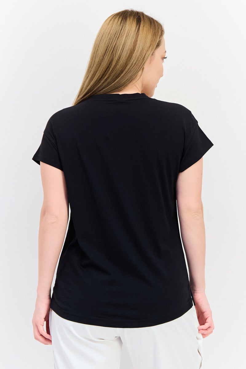 PUMA تي شيرت نسائي بقصة عادية بأكمام قصيرة، أسود - Image 2