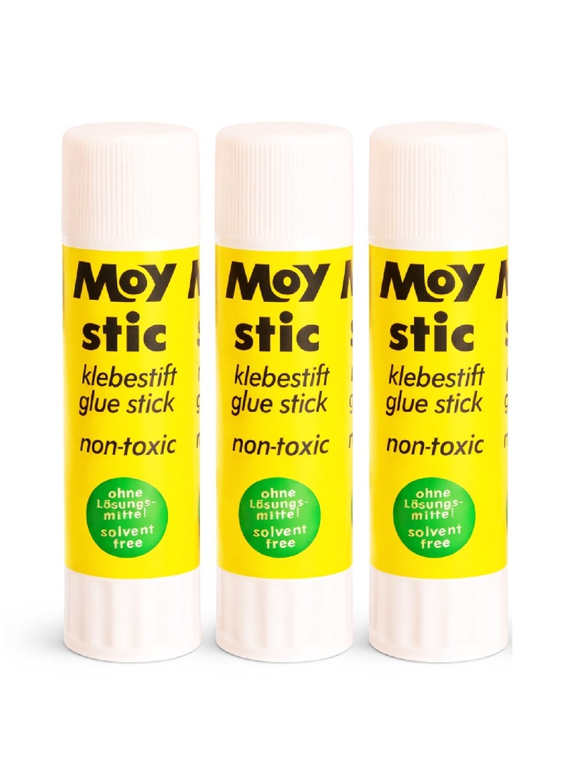 Moy Stic Glue Stick 15g Non-Toxic Multi-Purpose Adhesive for Paper, Crafts, School & Office Pack of 3 - Image 1