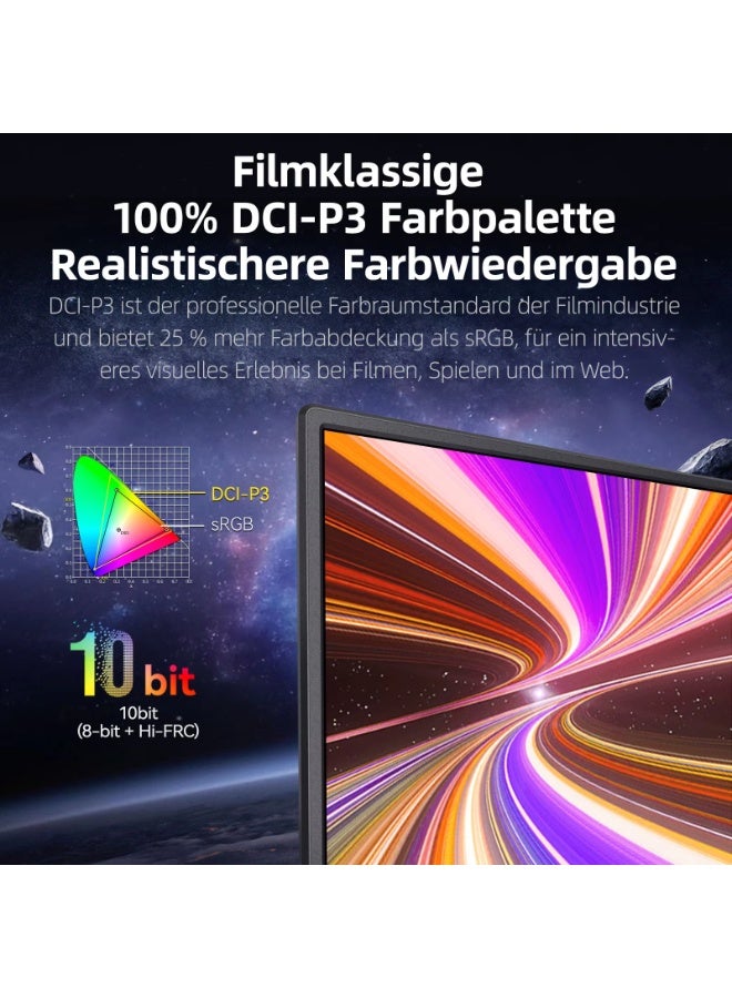 ARZOPA 13.3inch OLED Portable Monitor with FHD 10bit 100% DCI-P3 Monitor W/Adaptive Sunc Game HoR Mode for PC, MAC, Phone, Xbox, PS5 - USB C & HDMI Connectivity - Image 4