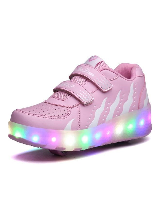 Roller Skates LED Light Up Wheel Shoes for Kids Pink - Image 2