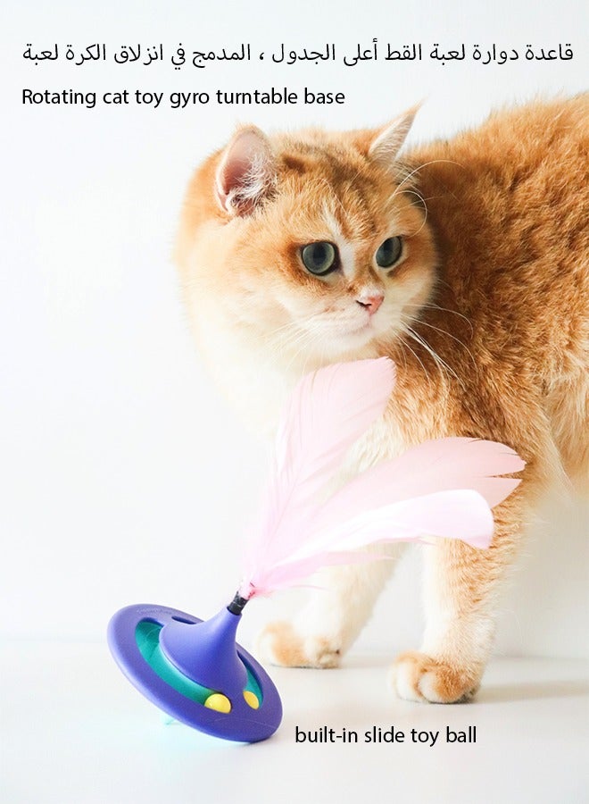 لعبة القط الدوران المتداول الكرة التفاعلية للقطط في الأماكن المغلقة هريرة القط الذكية لعبة مكافحة الاكتئاب الحيوانات الأليفة متعة أضواء لعبة هدية للقطط البرتقالي الأرجواني الأخضر الألوان (لون عشوائي) - Image 1