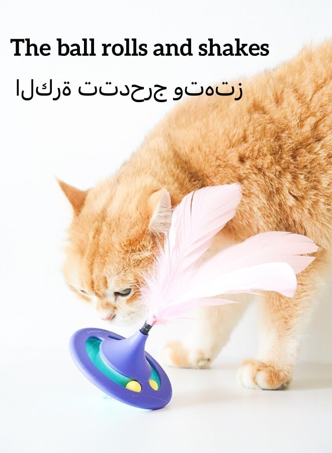 لعبة القط الدوران المتداول الكرة التفاعلية للقطط في الأماكن المغلقة هريرة القط الذكية لعبة مكافحة الاكتئاب الحيوانات الأليفة متعة أضواء لعبة هدية للقطط البرتقالي الأرجواني الأخضر الألوان (لون عشوائي) - Image 2