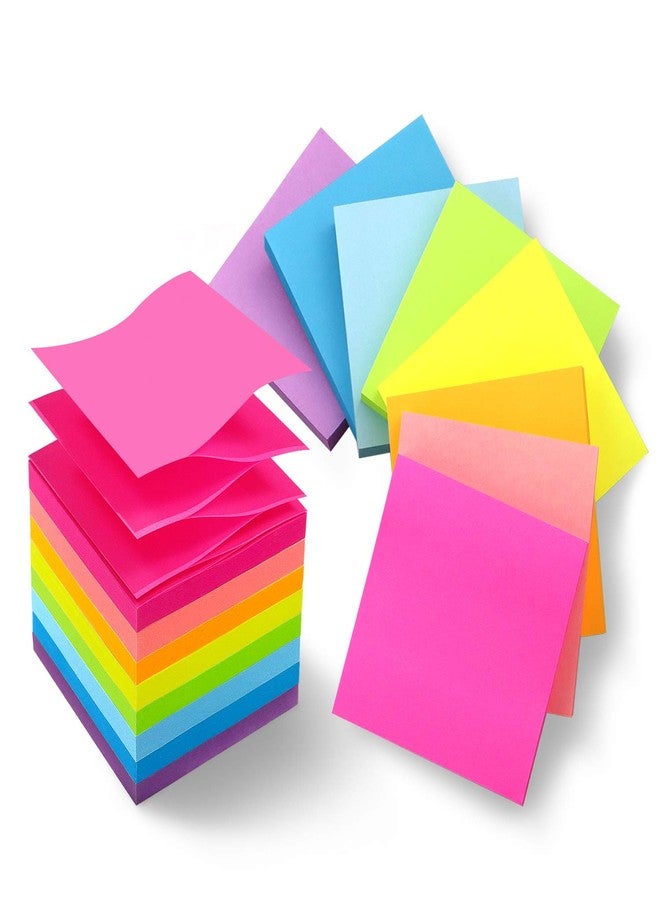 Phthdoty 8 Pads Pop Up Sticky Notes 3x3 Refills Bright Colors Self-Stick Notes Pads Super Adhesive Sticky Notes Great Value Pack - Image 1