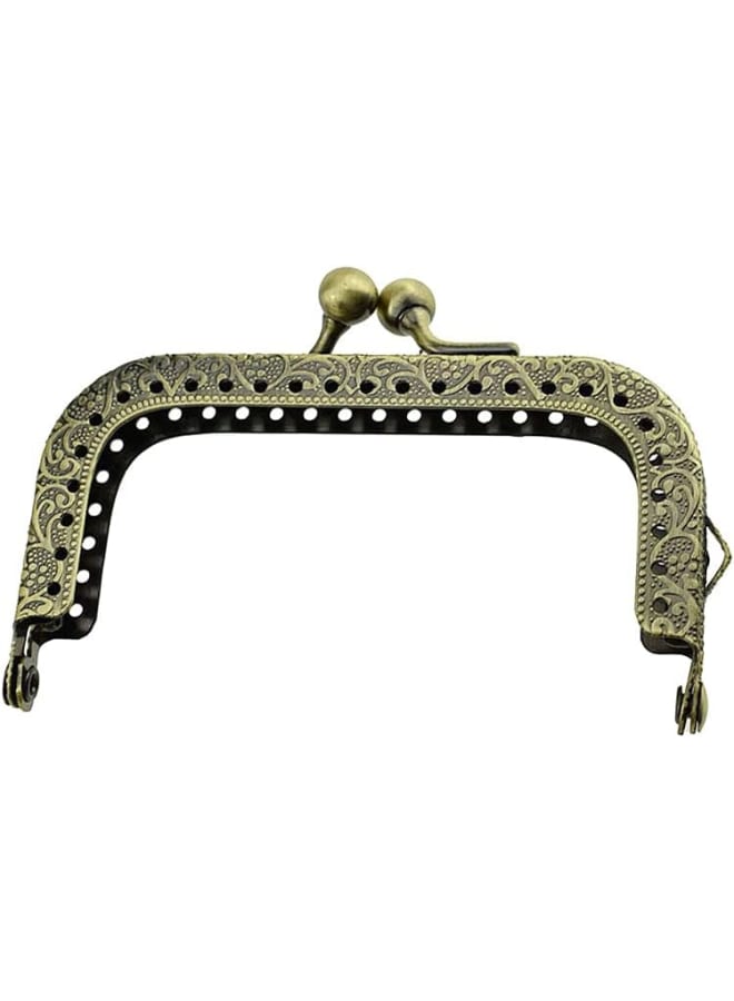 Purse Bag Kiss Clasp Frame Lock 3.35inch Arch Metal Vintage Clutch Clip Easy Smooth Open Close No Scratch Loose Gap Rattling for DIY Crochet Fabric Coin Purse Leather Bag Sewing 4pieces Bronze - Image 1