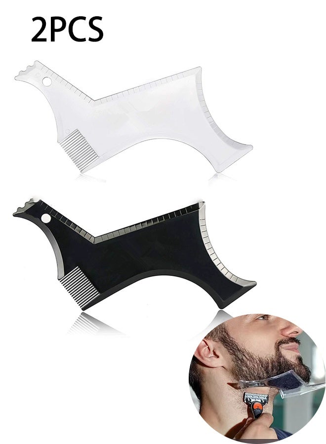 2PCS Shaving Template, Goatee Shaving Template Shaping & Edge-up Tool Lineup Grooming Kit for Men - Image 1