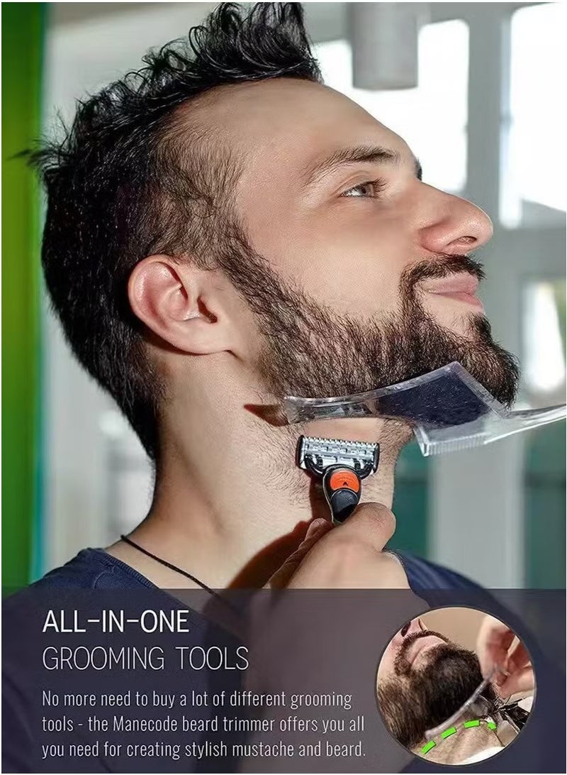 2PCS Shaving Template, Goatee Shaving Template Shaping & Edge-up Tool Lineup Grooming Kit for Men - Image 3