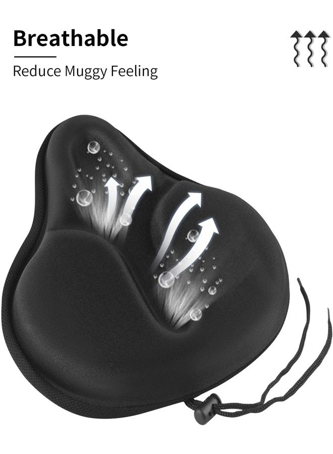 غطاء مقعد دراجة جل كبير، وسادة مقعد دراجة فائقة النعومة للرجال والنساء مريحة وواسعة، تناسب ركوب الدراجات في الأماكن المغلقة والمفتوحة - Image 4