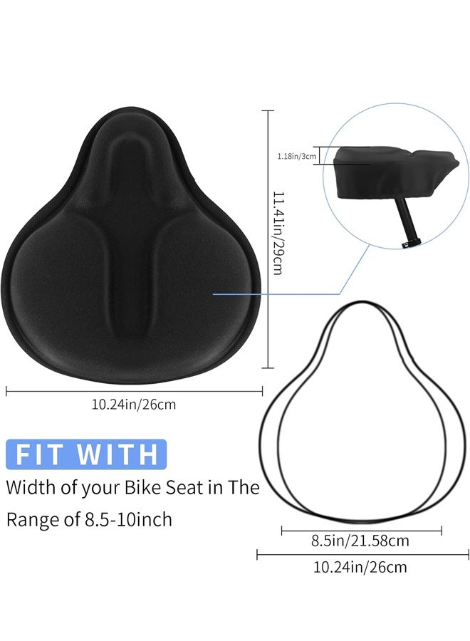 غطاء مقعد دراجة جل كبير، وسادة مقعد دراجة فائقة النعومة للرجال والنساء مريحة وواسعة، تناسب ركوب الدراجات في الأماكن المغلقة والمفتوحة - Image 3
