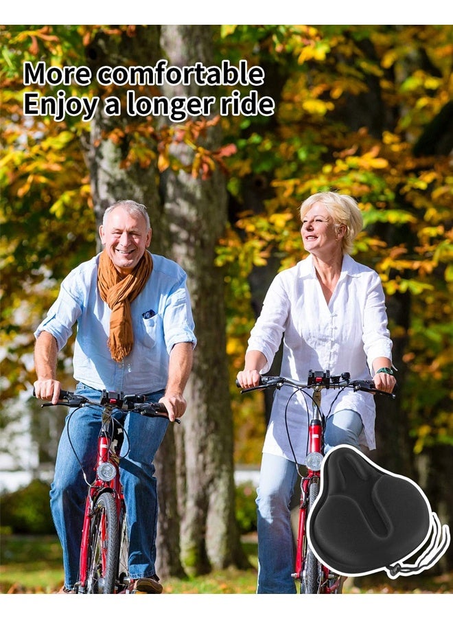 غطاء مقعد دراجة جل كبير، وسادة مقعد دراجة فائقة النعومة للرجال والنساء مريحة وواسعة، تناسب ركوب الدراجات في الأماكن المغلقة والمفتوحة - Image 5