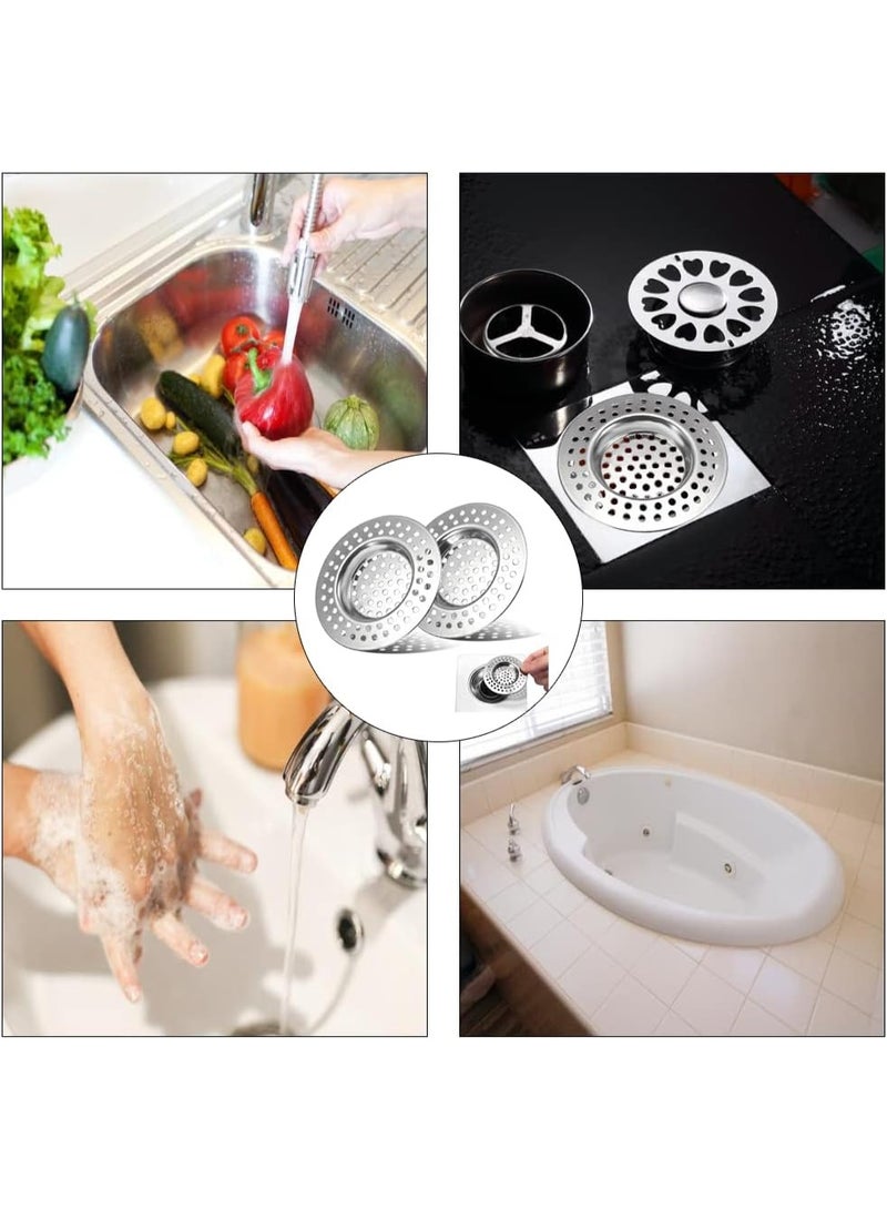 Beauenty Set of 2 Stainless Steel Drain Strainers, Holes Sink Strainer, Shower Drain Strainer, Stainless Steel Sink Strainer, Hair Strainer Shower, Drain Strainer - Image 4