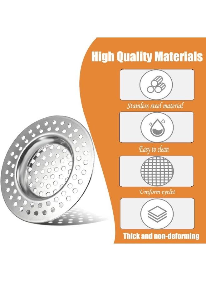 Beauenty Set of 2 Stainless Steel Drain Strainers, Holes Sink Strainer, Shower Drain Strainer, Stainless Steel Sink Strainer, Hair Strainer Shower, Drain Strainer - Image 3