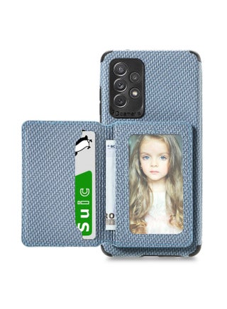 Case Cover For Samsung Galaxy A52 5G / 4G Carbon Fiber Magnetic Card Bag TPU+PU Shockproof Back Cover Case with Holder & Card Slot & Photo Frame(Blue) - pzsku/Z009740C6BA678525C849Z/45/1753896099/f193028a-ea0b-4aa7-8576-a6424fdc3283