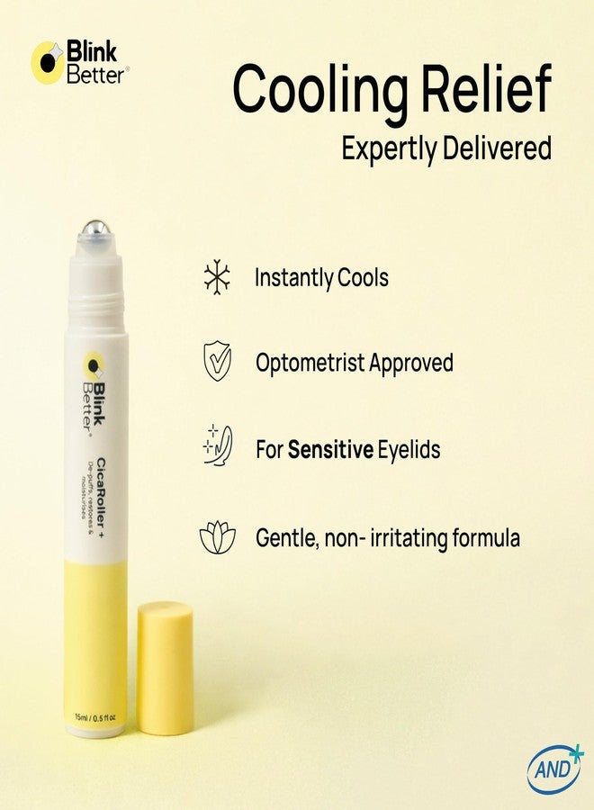 BlinkBetter CicaRoller+ Depuffing Eye Roller Serum for Eyelids and Under Eyes – Cooling Rollerball with 2.5% Caffeine, Peptides, Cica & Panthenol, Hydrates, Soothes and Smooths Puffy Eyes, 15 ml - Image 4