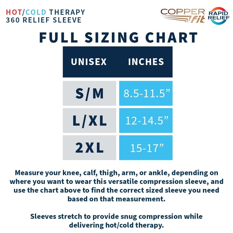 Copper Fit 360 Freeze Compression Sleeve â€“ Cold/Hot Therapy - Flexible 360 Coverage for Knee, Elbow, Ankle, Wrist, Hamstring and Calf (Small/Medium) - Image 4