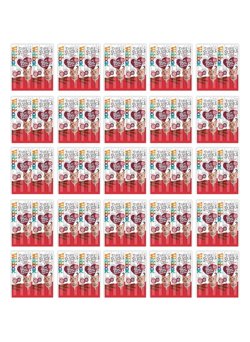 Webbox - Delicious cat treats with beef and rabbit flavor Suitable for kittens Wheat and grain free Artificial color free Pack of 25 pieces x 6 pieces - Image 1
