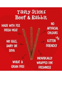 Webbox Delicious cat treats with beef and rabbit flavor Suitable for kittens Wheat and grain free Artificial color free Pack of 25 pieces x 6 pieces  - Image 4
