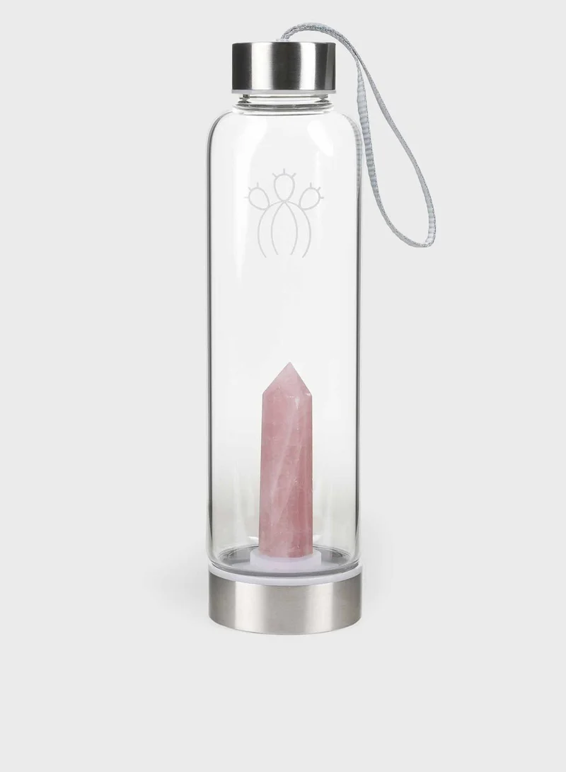 Prickly Pear Rose Quartz Interchangeable Crystal Water Bottle