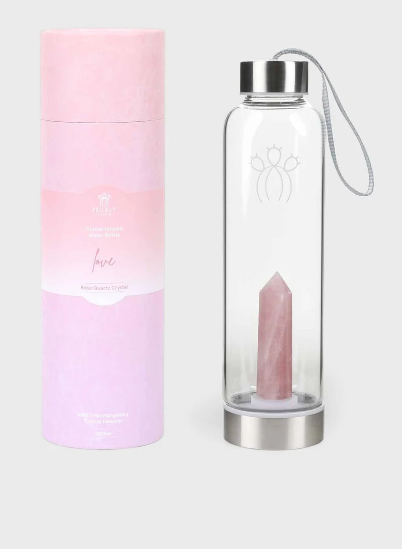 Prickly Pear Rose Quartz Interchangeable Crystal Water Bottle