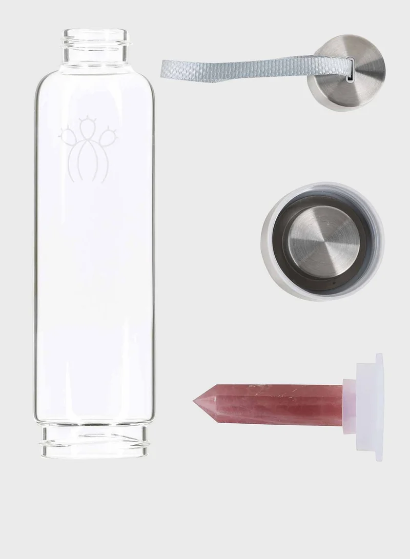 Prickly Pear Rose Quartz Interchangeable Crystal Water Bottle