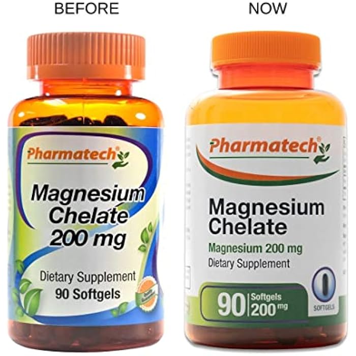 PHARMATECH Magnesium Chelate 200 mg, Glycinate, High Absorption Magnesium, 100% Chelated, Better Sleep, Stress Relief, Improve Energy, for Women and Men, 90 Softgels, By Pharmatech ® - Image 2