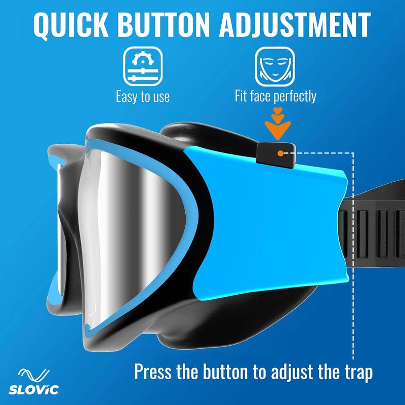 SLOVIC Swimming Goggles for Men [Aqua Blue] | Swimming Goggles for Women | Anti-Fog & UV Protected Swimming Glasses for Men | Unisex Swimming Accessories | Leaf-Proof Goggle with Adjustable Straps - Image 4