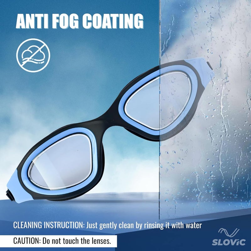 SLOVIC Swimming Goggles for Men [Aqua Blue] | Swimming Goggles for Women | Anti-Fog & UV Protected Swimming Glasses for Men | Unisex Swimming Accessories | Leaf-Proof Goggle with Adjustable Straps - Image 3