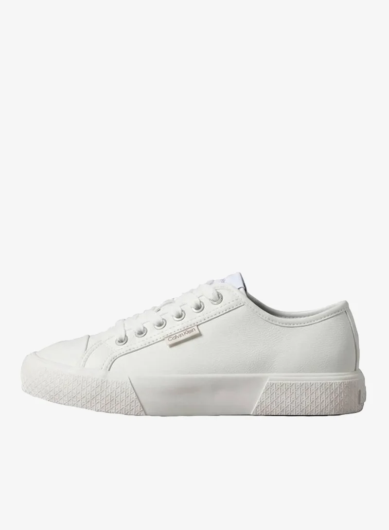 Calvin Klein Triple Bright White CK Luna - Leather Logo Trainers for Women | Best Price UAE