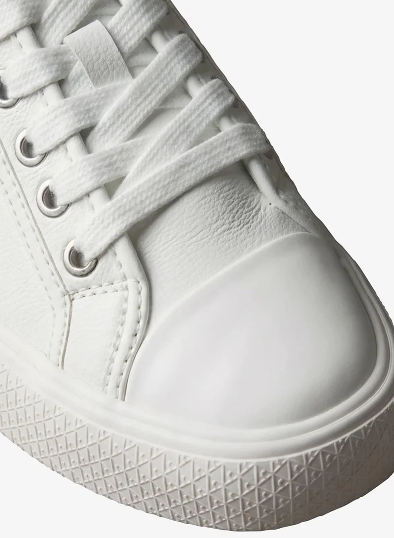 Calvin Klein Triple Bright White CK Luna - Leather Logo Trainers for Women | Best Price UAE