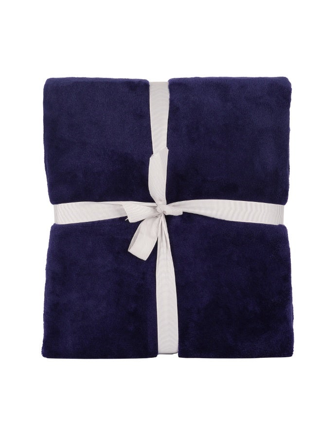 Elega Decor Flannel Blanket – Single (150x200 cm) – Solid Navy Blue | Ultra-Soft, Premium Brushed Polyester, All-Season Comfort - Image 5