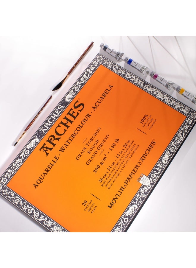 Arches Watercolor Block 14X20 Inch Natural White 100 Cotton Paper 20 Sheets Of Watercolor Paper Rough 140 Lb Art Paper For Watercolor Gouache Ink Acrylic And More - Image 2