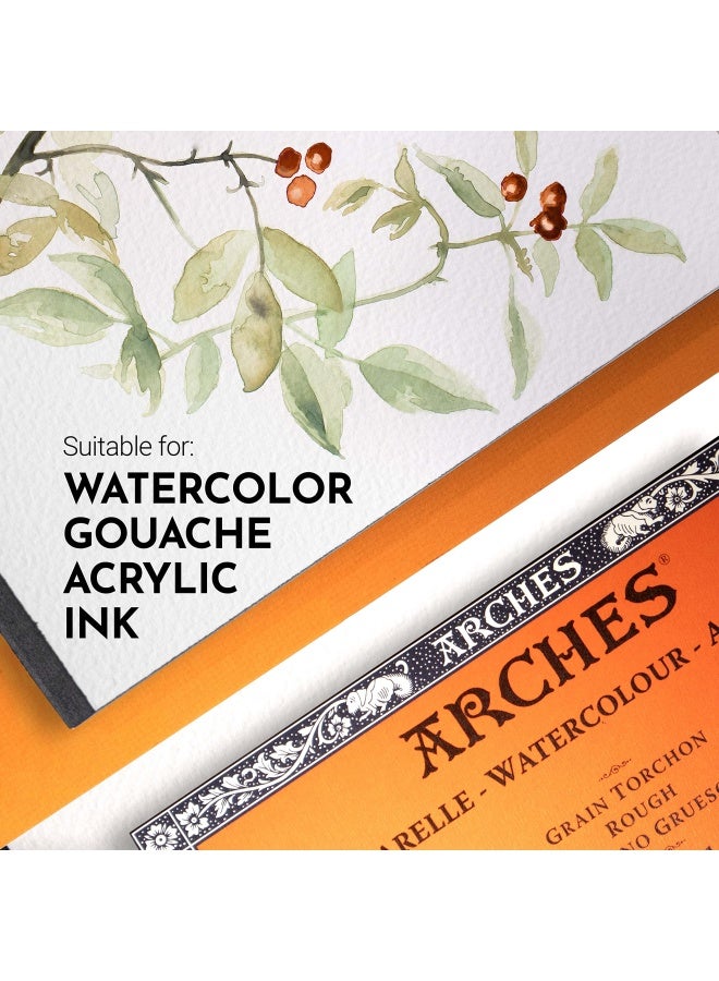 Arches Watercolor Block 14X20 Inch Natural White 100 Cotton Paper 20 Sheets Of Watercolor Paper Rough 140 Lb Art Paper For Watercolor Gouache Ink Acrylic And More - Image 3