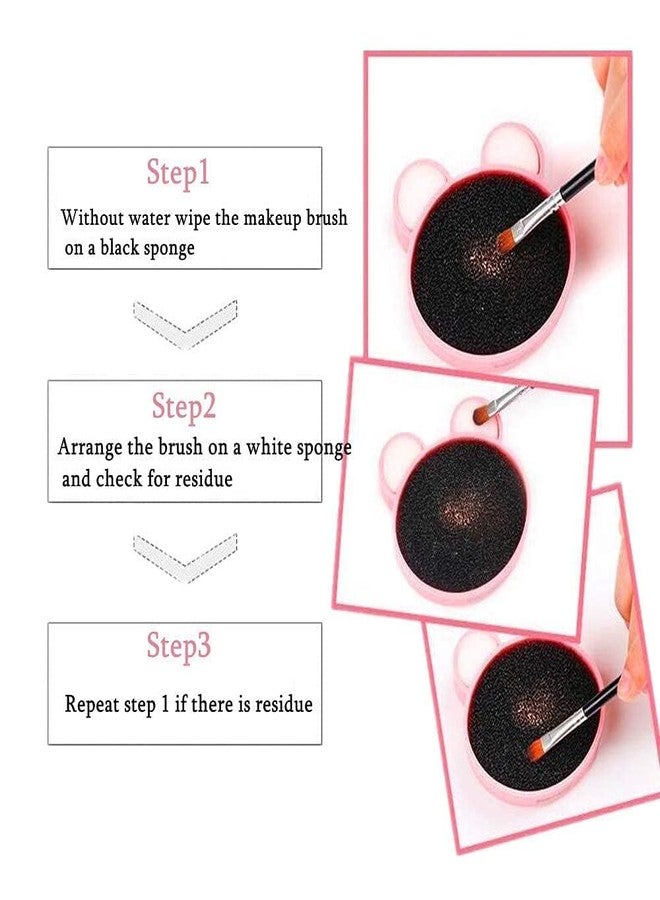 روبي فيس سجادة تنظيف فرش المكياج من روبي فيس مع إسفنجة لإزالة الألوان، وسادة تنظيف سيليكون بتصميم 2 في 1 لتغيير لون الفرشاة الجافة والتنظيف الرطب - Image 5