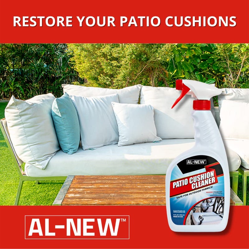 AL-NEW Patio Cushion Cleaner | Safe For Use On Outdoor Fabrics Such As Patio Cushions, Awnings, Furniture Covers, and more (32 Ounce) - Image 4