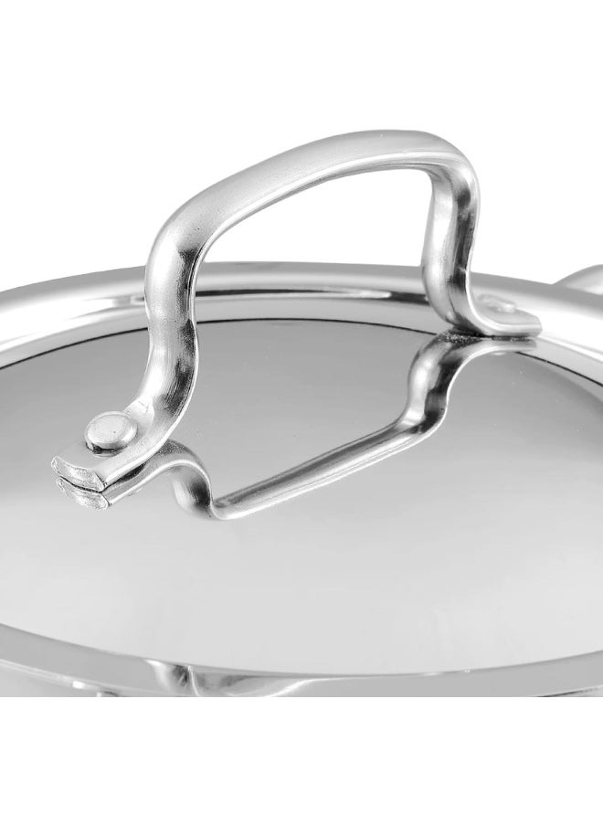 VINOD Vinod Platinum Triply Stainless Steel Extra Deep Kadai/Kadhai with Stainless Steel Lid - 1.2 Litres, 18 CM, VTK018, Cooking Pot, Frypan, Casserole  - Image 2