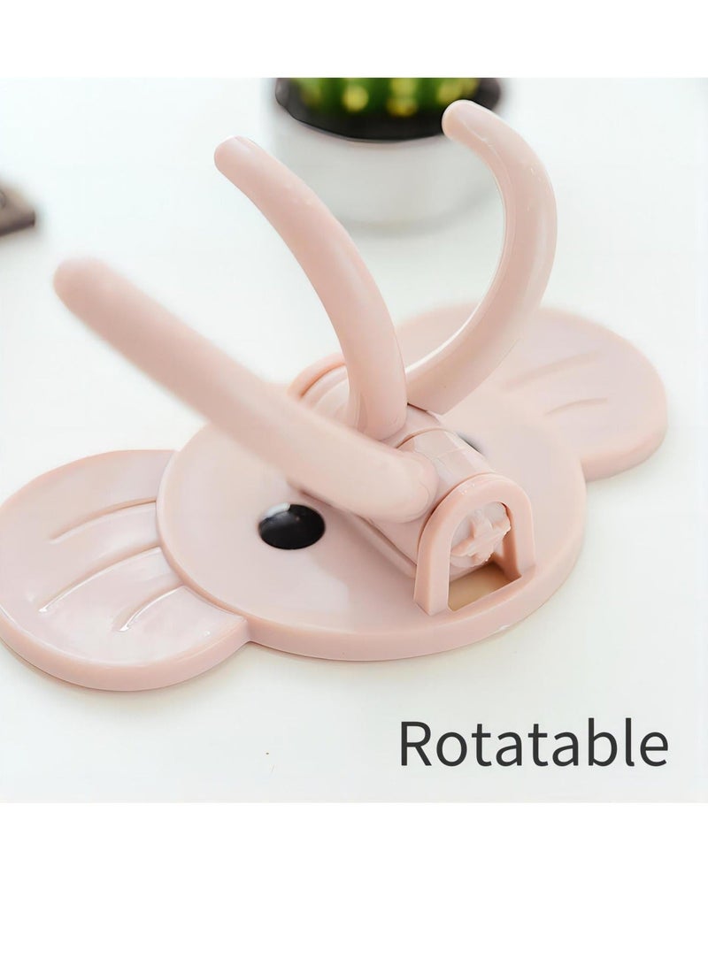 9pcs Elephant Swivel Adhesive Hooks Self Adhesive Hooks Decorative and Durable Wall Hangers for Hanging Key Towel Hooks No Punching Required Extra Large Load-bearing Three Colors x3 - Image 5