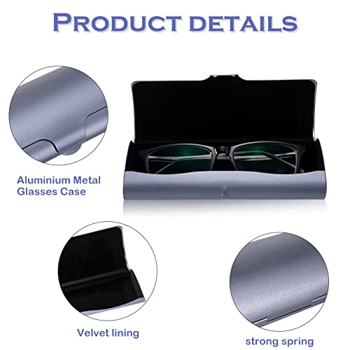Hifot Aluminium Glasses Case, Slim Reading Glasses Case, Portable Travel Metal Eyeglass Spectacles Protection Hard Shell Case - Image 3