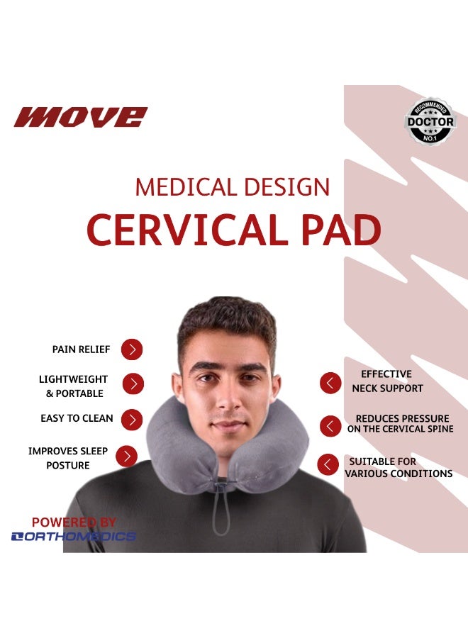 موف مخده رقبه طبيه ميموري فوم - رمادي - Image 4