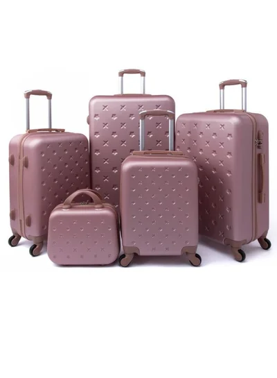LIMRA Travel bags consisting of 3 luggage bags with a solid and strong design, size 28"24"20"16"12"inches Rosegold