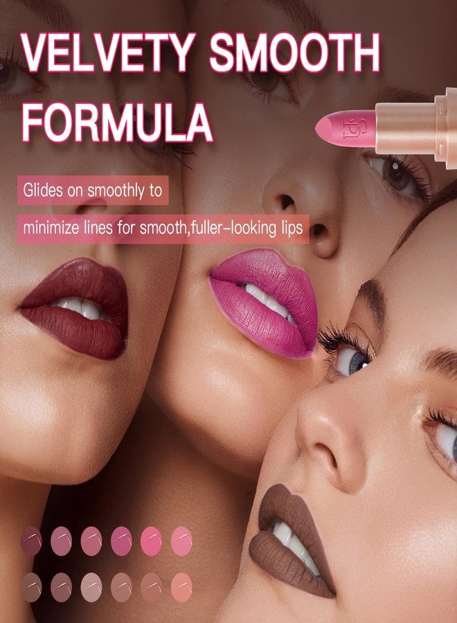 USHAS 3Pcs Lipstick Set - Long Lasting Lip Makeup, Brown & Nudes lipstick for women, Full Coverage Lip Color, Matte Non-Stick Lipstick Makeup for Women (Set 3 (07+08+09), 3Pcs) - Image 4